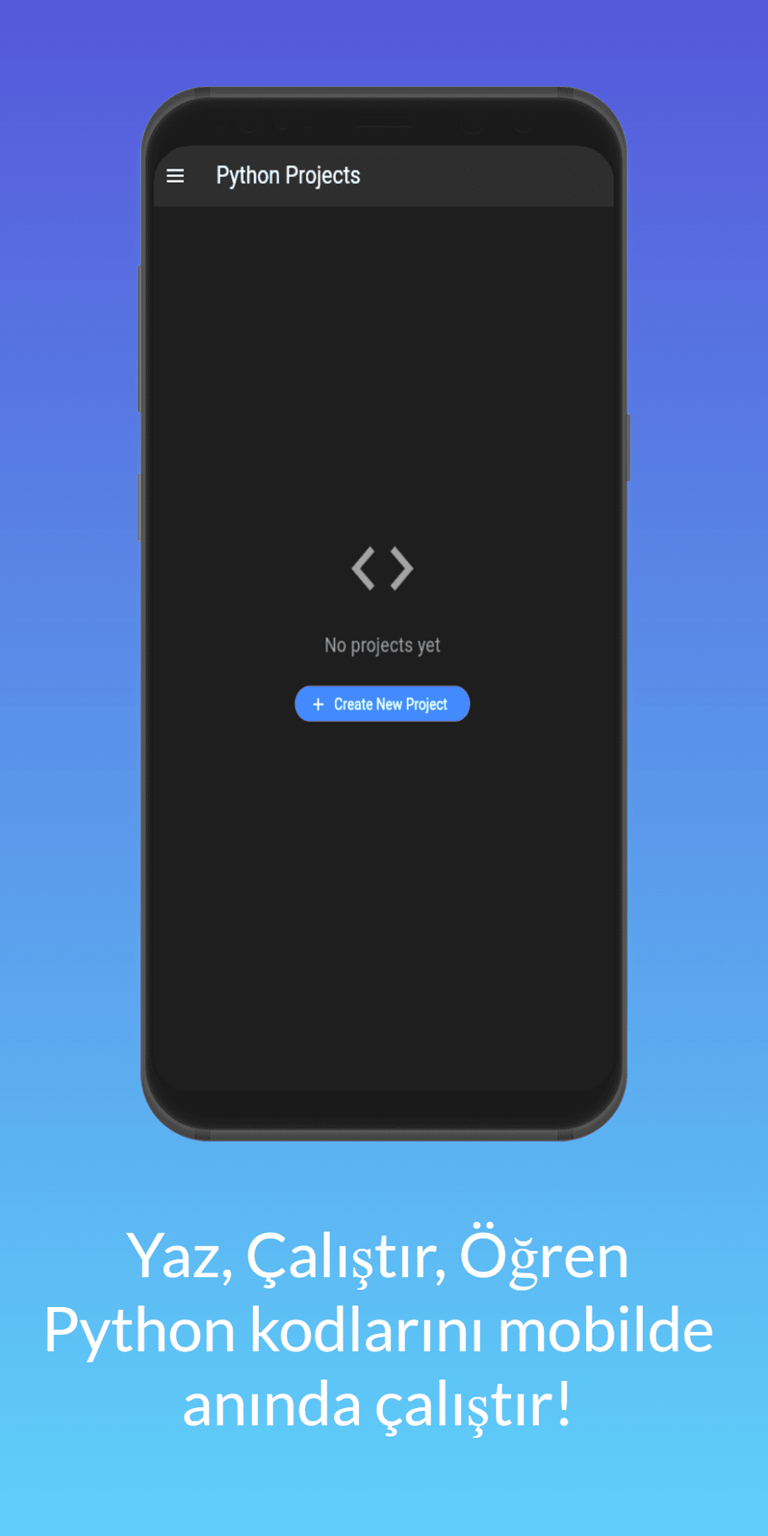 PyForge proje listesi ve yeni proje oluşturma ekranı